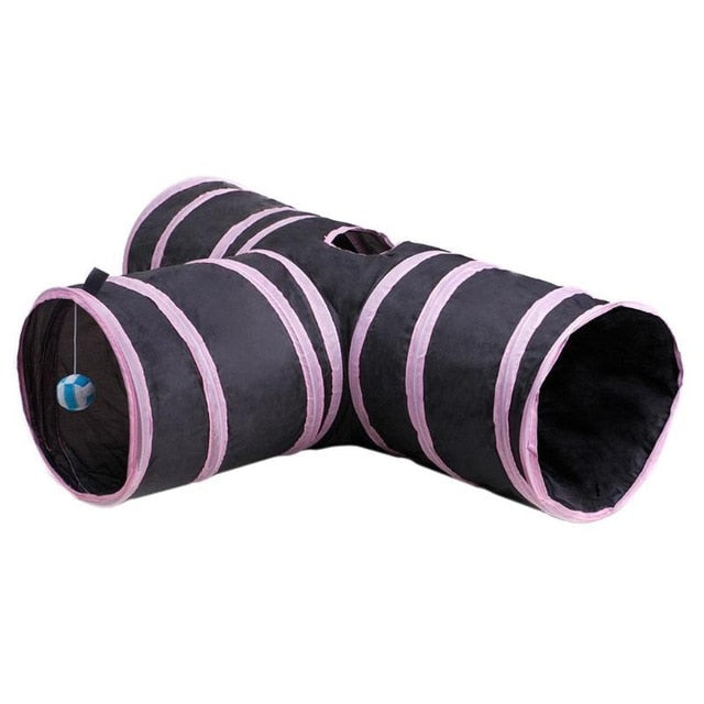 2/3/5 Holes Foldable Pet Cat Tunnel Toys Kitten Rabbit Indoor Outdoor Hanging Ball Training Toys Play Tunnel Tubes Cat Supplies