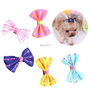 5Pcs Beauty Pet Grooming Accessories Colorful Cat Dog Hair Bows Hair Clip
