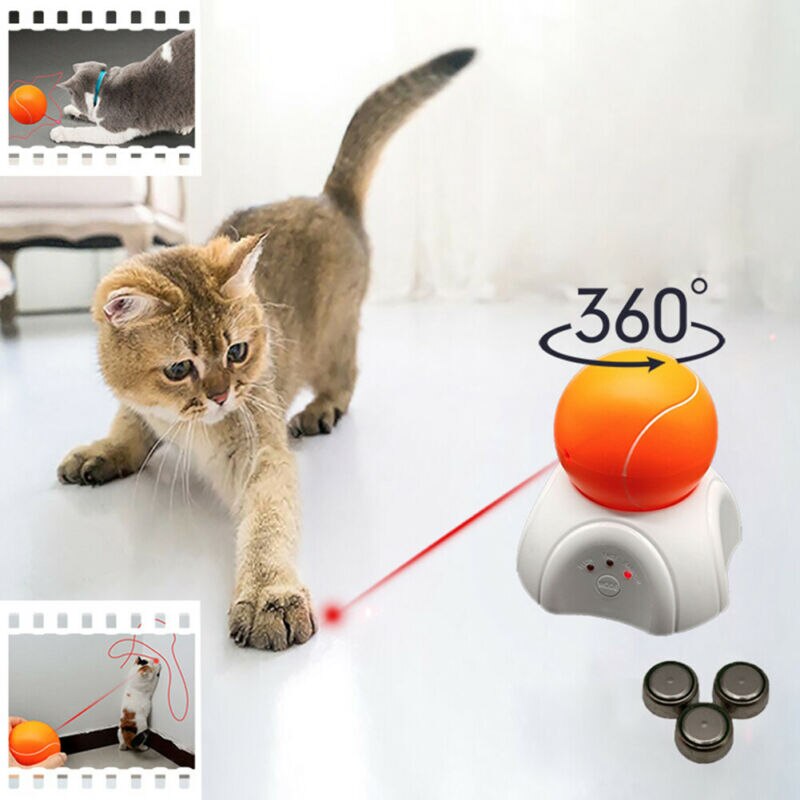 Funny Pet Cat Dog LED Light Laser Ball Teaser Exercise Interactive Automatic Toy