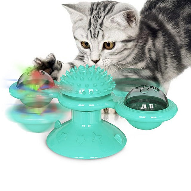 Turntable Funny Cat Toy Windmill Cat Toy Pet Toy For Cat Interactive Toy For Cats Cat Training Tool Cat Supplies