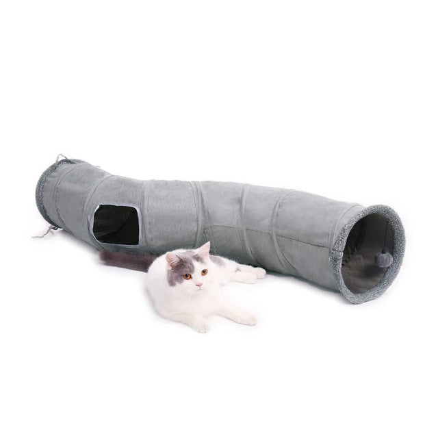 Collapsible Cat Tunnel Tubes Toys Fun Run Crinkle Play Tunnels For Pets Kittens Rabbits Interactive Play Toys With Sound Paper