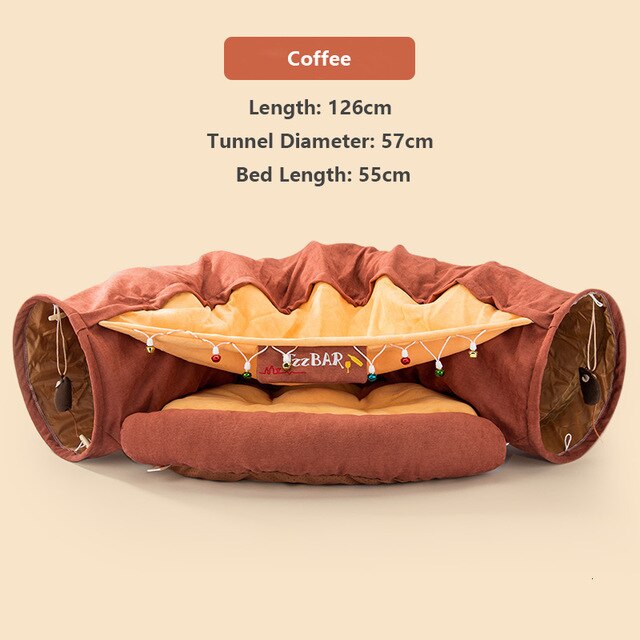 Funny Cat Tunnel Bed Collapsible Crinkle Pet Tent Kitten Puppy Ferrets Rabbit Interactive Toys 2 Holes Tunnel Pet Cat Nest