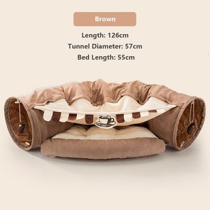 Funny Cat Tunnel Bed Collapsible Crinkle Pet Tent Kitten Puppy Ferrets Rabbit Interactive Toys 2 Holes Tunnel Pet Cat Nest