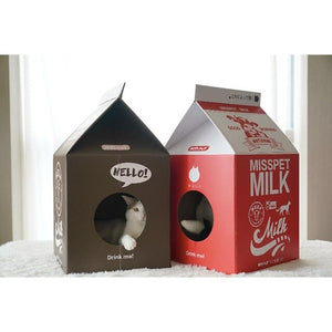 Cute Carton Milk Box Shape Cat Toys Cat Scratch Board Corrugated Paper House Cage for For Puppy Pet cat Scratching Accessories