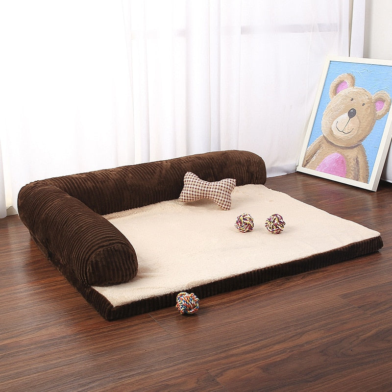 Luxury Large Dog Bed Sofa Dog Cat Pet Cushion Mat For Big Dogs L Shaped Chaise Lounge Sofa Pet Beds