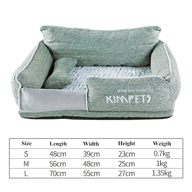 Dog Beds Warm Sleeping Cotton Puppy Bed Washable Detachable Oxford Cloth Kennel Cat Nest Bottom Waterproof Small Cat&Dog Nest