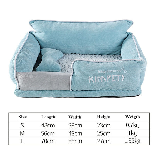 Dog Beds Warm Sleeping Cotton Puppy Bed Washable Detachable Oxford Cloth Kennel Cat Nest Bottom Waterproof Small Cat&Dog Nest