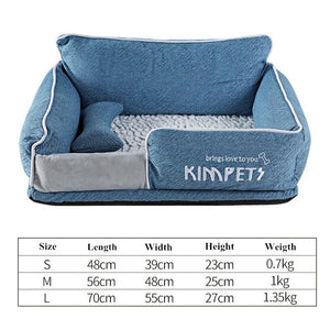 Dog Beds Warm Sleeping Cotton Puppy Bed Washable Detachable Oxford Cloth Kennel Cat Nest Bottom Waterproof Small Cat&Dog Nest