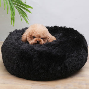 Sleep Luxury Soft Plush Dog Bed Round Shape Sleeping Bag Kennel Cat Puppy Sofa Bed Pet House Winter Warm Beds Cushion Cat Bed