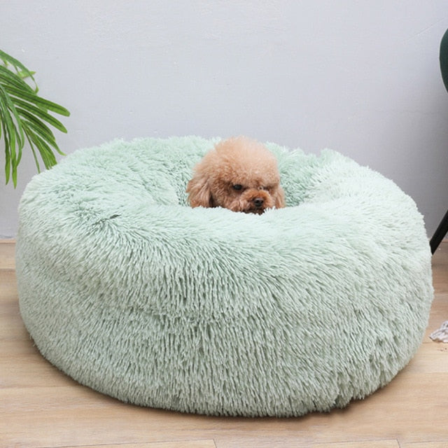 Sleep Luxury Soft Plush Dog Bed Round Shape Sleeping Bag Kennel Cat Puppy Sofa Bed Pet House Winter Warm Beds Cushion Cat Bed