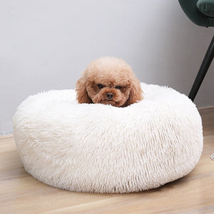 Sleep Luxury Soft Plush Dog Bed Round Shape Sleeping Bag Kennel Cat Puppy Sofa Bed Pet House Winter Warm Beds Cushion Cat Bed