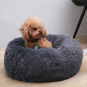 Sleep Luxury Soft Plush Dog Bed Round Shape Sleeping Bag Kennel Cat Puppy Sofa Bed Pet House Winter Warm Beds Cushion Cat Bed