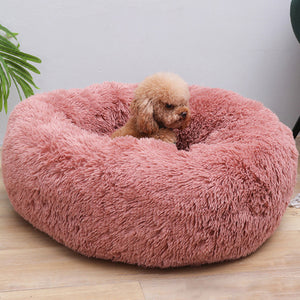 Sleep Luxury Soft Plush Dog Bed Round Shape Sleeping Bag Kennel Cat Puppy Sofa Bed Pet House Winter Warm Beds Cushion Cat Bed